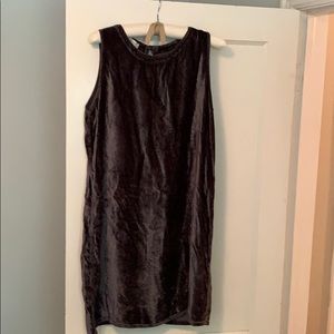 Gray crushed velvet dress